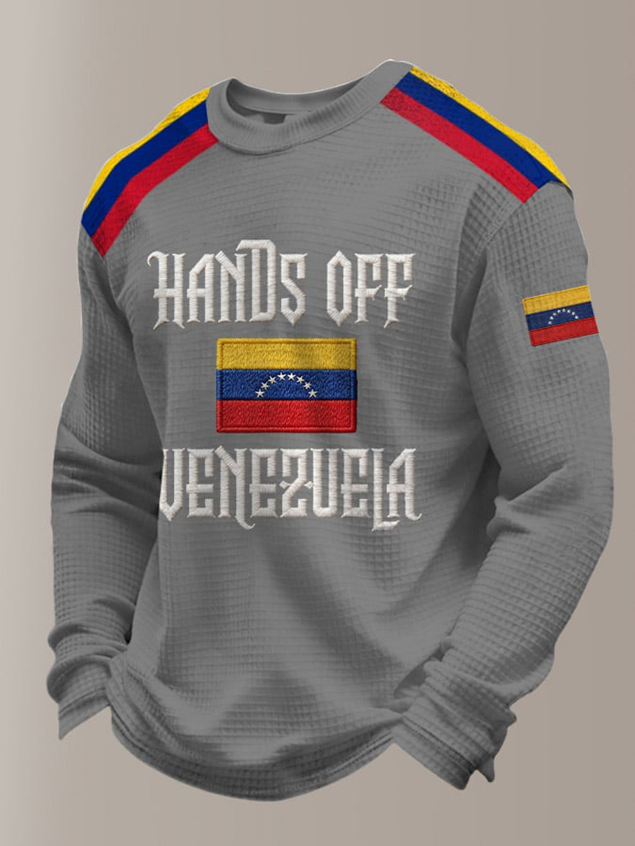 Men's Hands Off Venezuela Waffle Long Sleeve T-Shirt