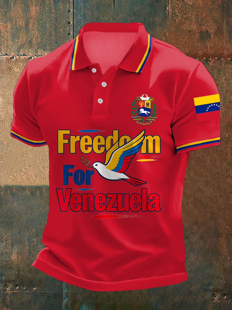 Men's Freedom For Venezuela Print Top