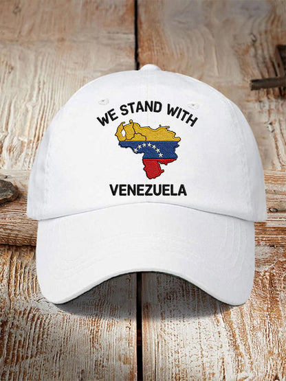 Unisex We Stand With Venezuela Print Hat