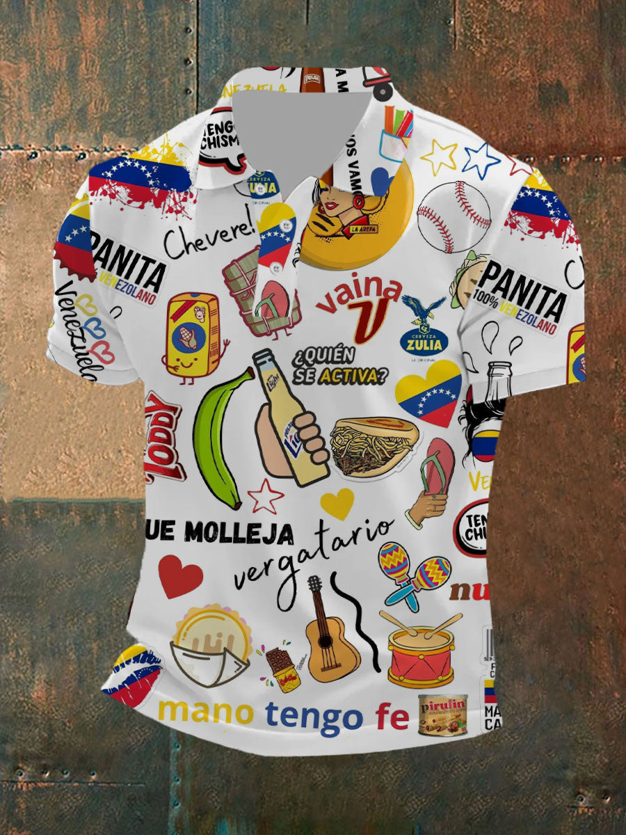 Men's Venezuelan Print Casual Top