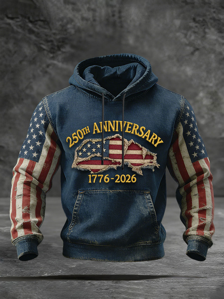 Men's 250th Anniversary Printed Casual Hoodie
