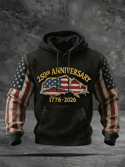 Men's 250th Anniversary Printed Casual Hoodie
