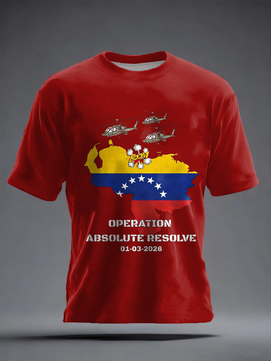 Men's Operation Absolute Resolve Venezuela 2026 Print short sleeves t-shirt