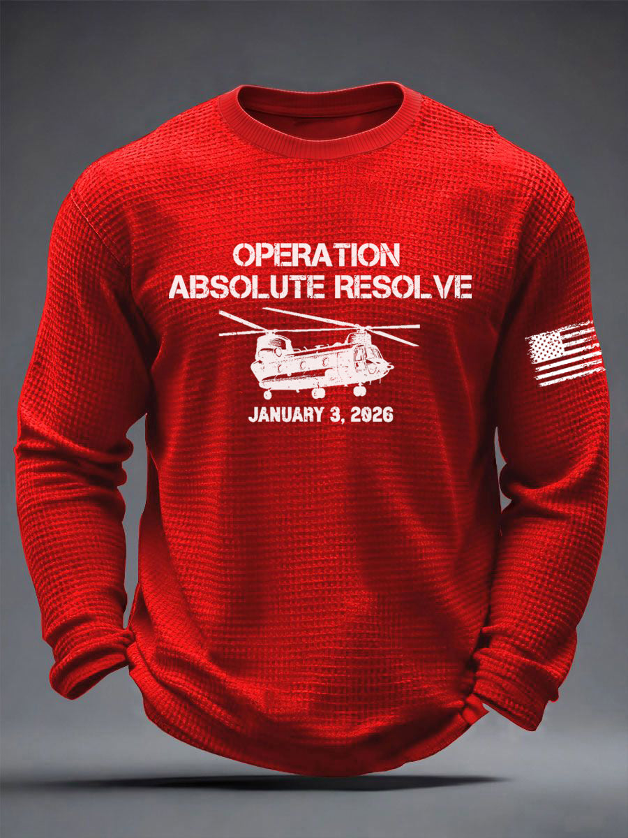 Men's Operation Absolute Resolve Printed Waffle Long Sleeve T-Shirt