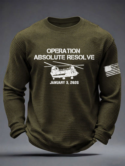 Men's Operation Absolute Resolve Printed Waffle Long Sleeve T-Shirt
