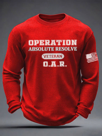 Men's Operation Absolute Resolve Printed Waffle Long Sleeve T-Shirt