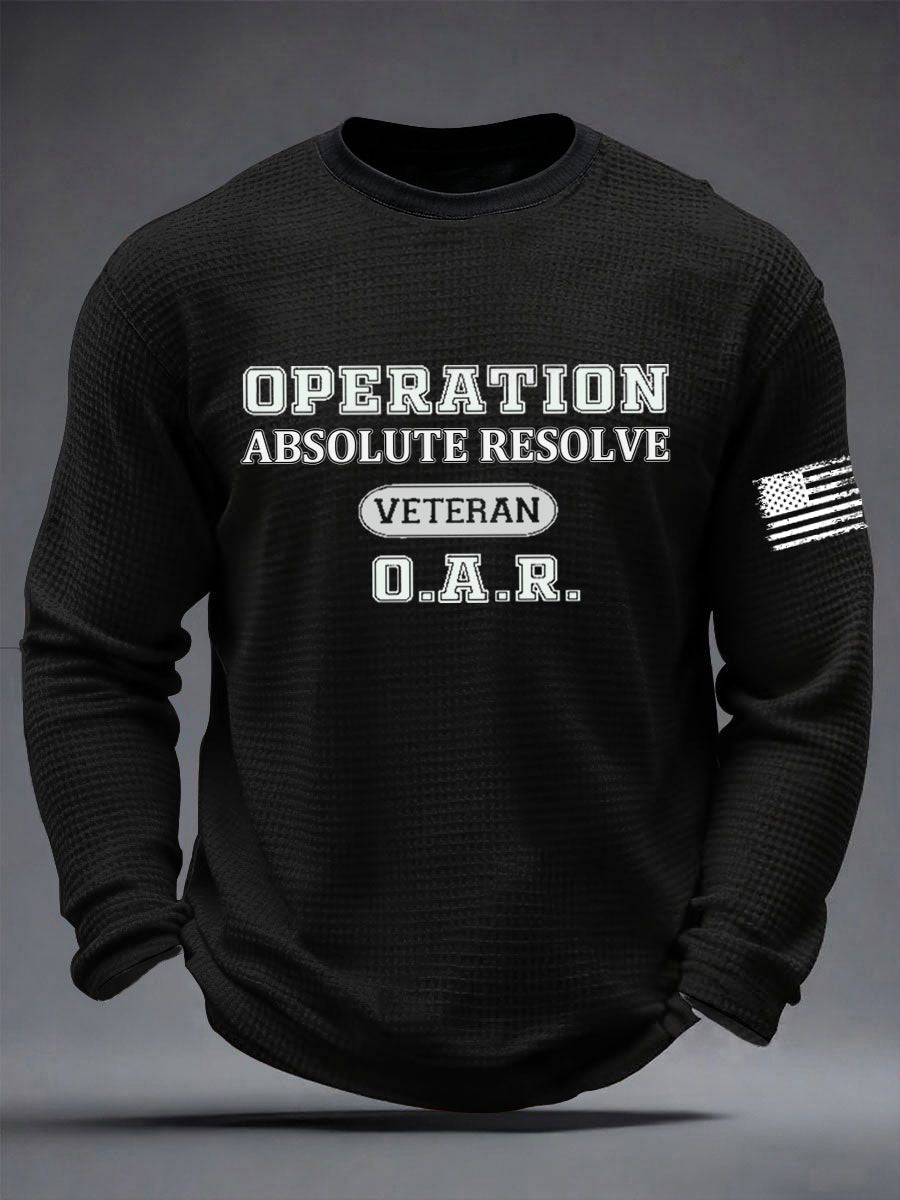 Men's Operation Absolute Resolve Printed Waffle Long Sleeve T-Shirt
