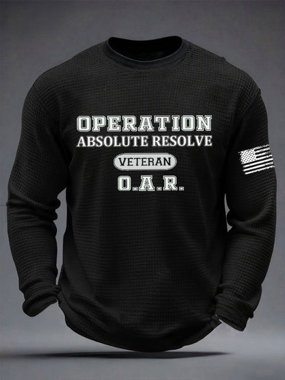 Men's Operation Absolute Resolve Printed Waffle Long Sleeve T-Shirt