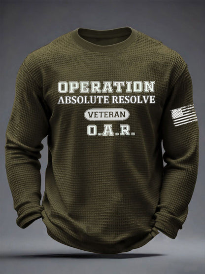 Men's Operation Absolute Resolve Printed Waffle Long Sleeve T-Shirt