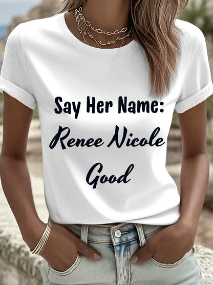 Women's Say Her Name Renee Nicole Good Print T-Shirt