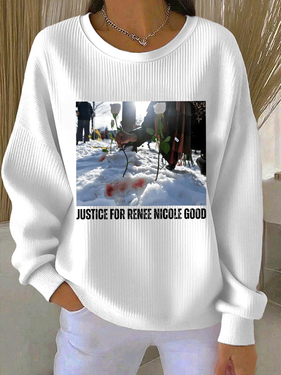 Women's Justice For Renee Nicole Good Print Sweatshirt