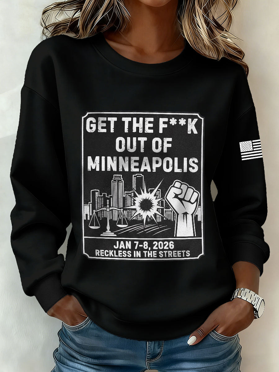 Women's get the f**k out of Minneapolis sweatshirts