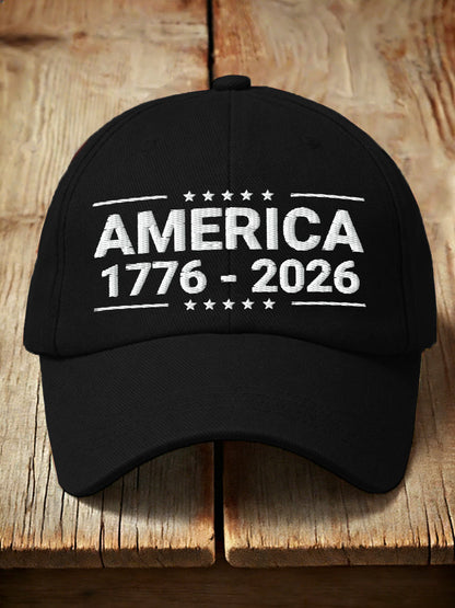 Unisex America 1776-2026 Embroidered Hat