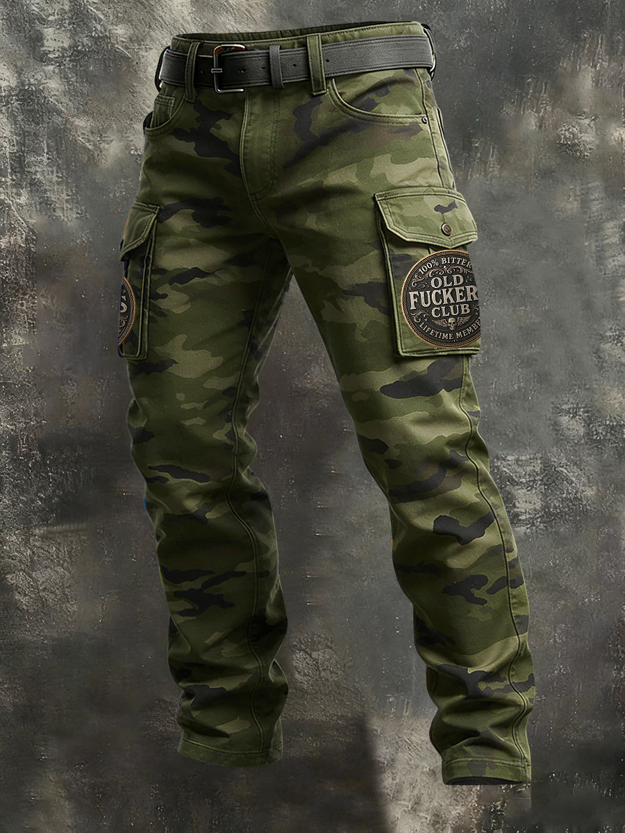 Retro Old Balls Club Camo Casual Work Pants