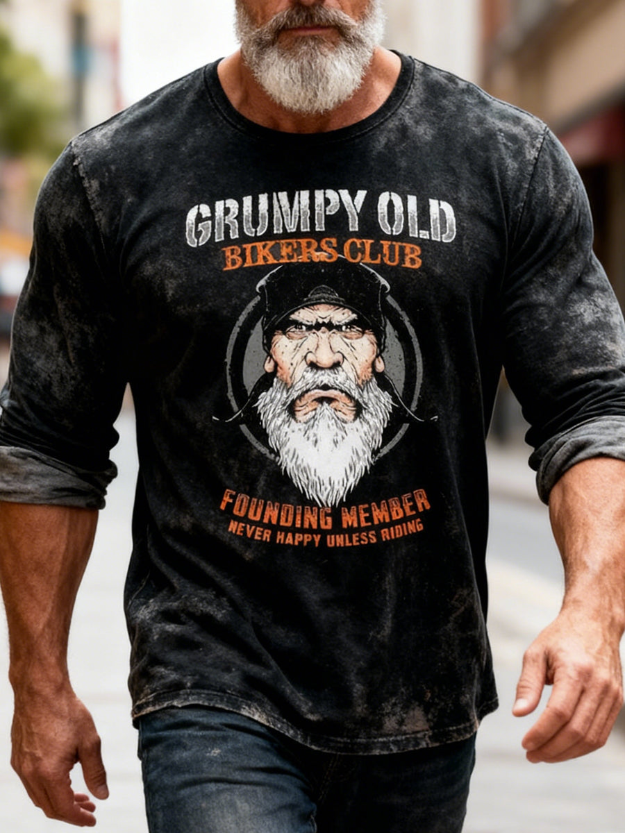 Retro Grumpy Old Bikers Club Casual T-Shirt