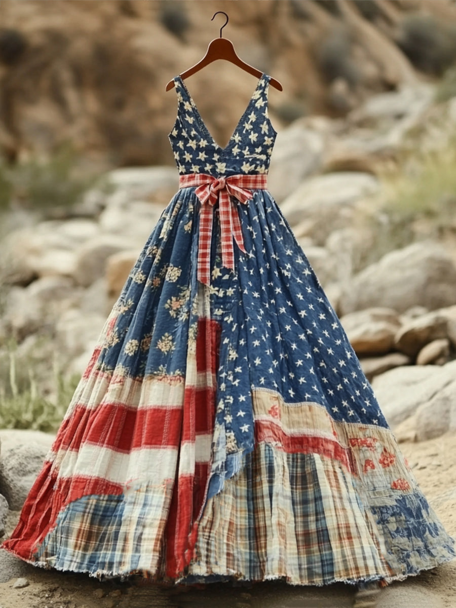 Women's Anniversary Patchwork Maxi Dress