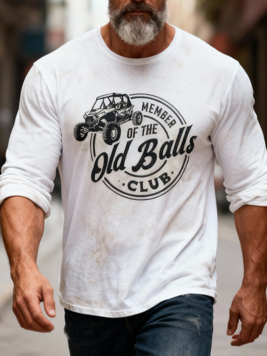 Retro Old Balls Club Casual Crew Neck T-Shirt