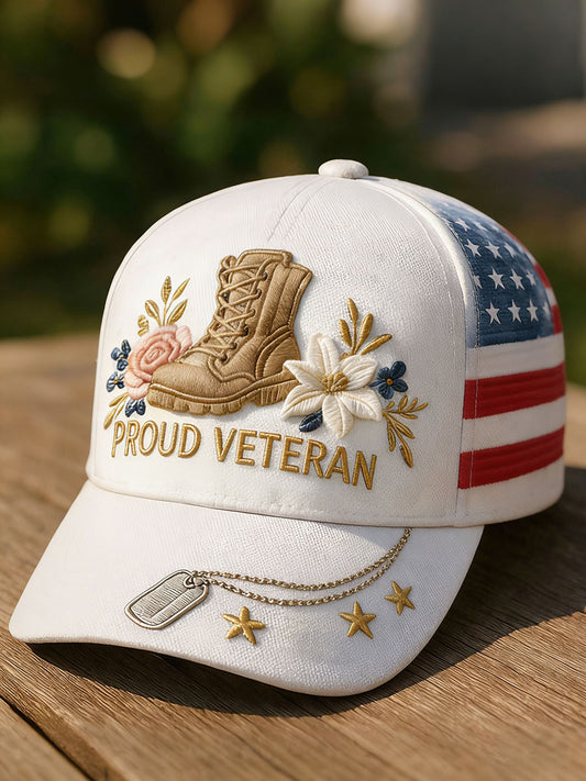 Proud Veteran Floral Unisex Hats