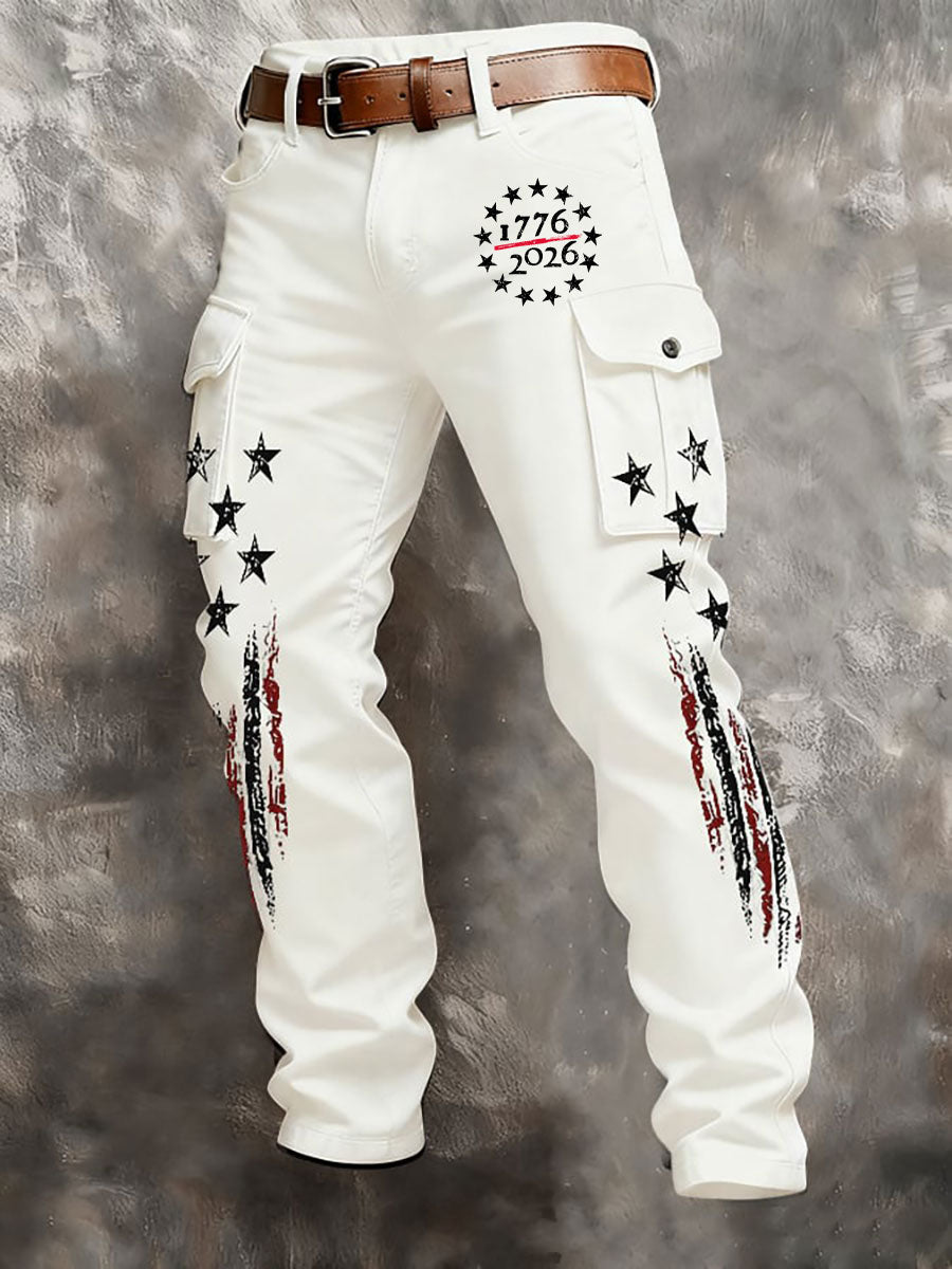 Men's Retro Business Style Casual Work Trousers