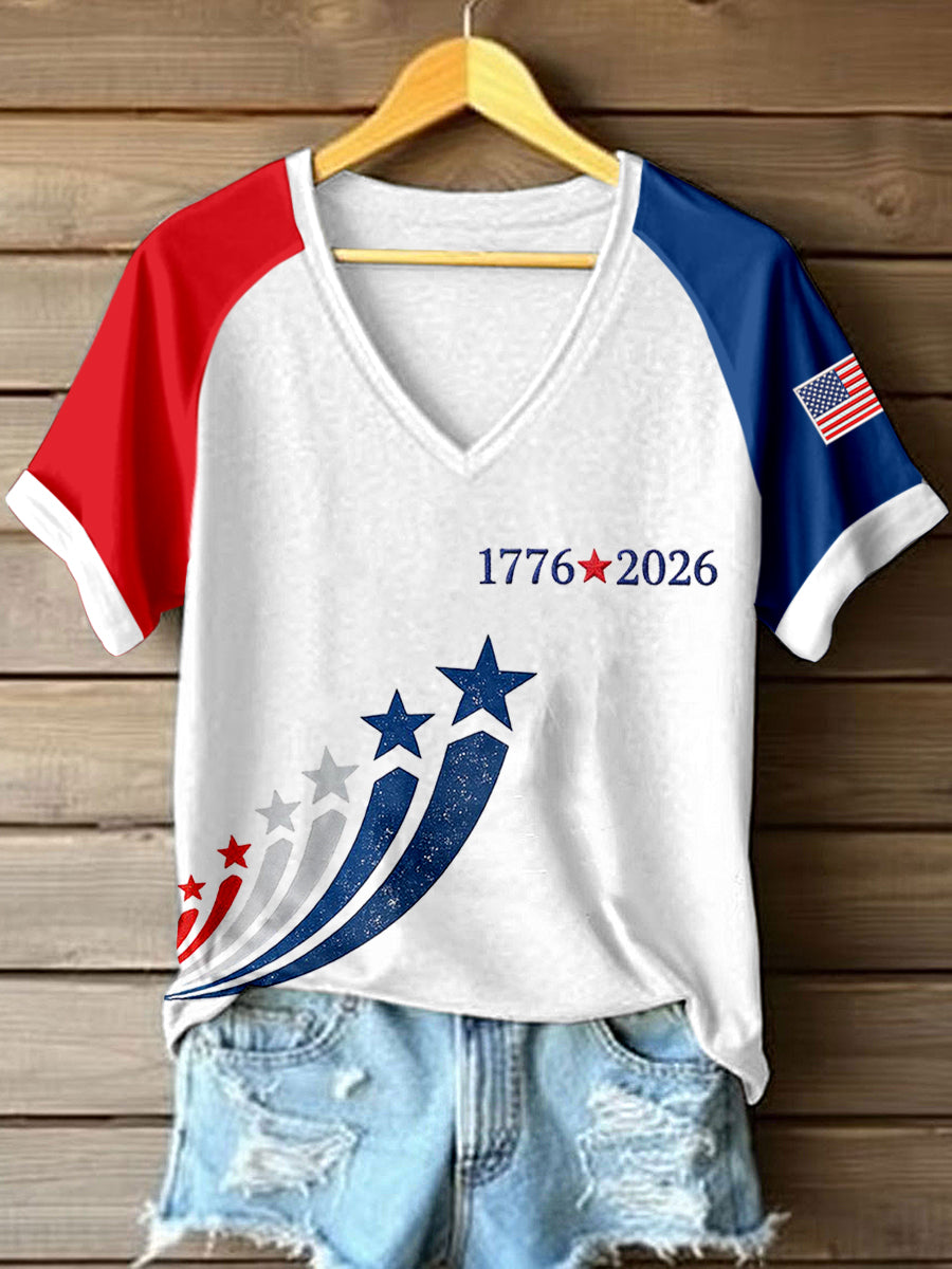 Women's Anniversary Print V-Neck T-Shirt