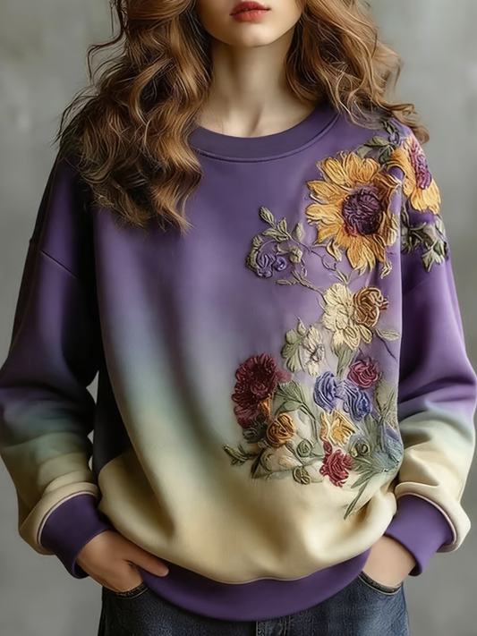 Women's Floral Print Regular Sweatshirt