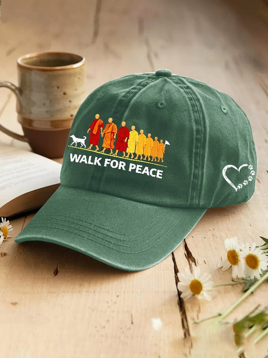 Walk For Peace Monks With Aloka Dog Hat