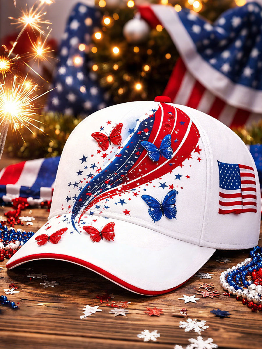American Flag Butterfly Unisex Hats