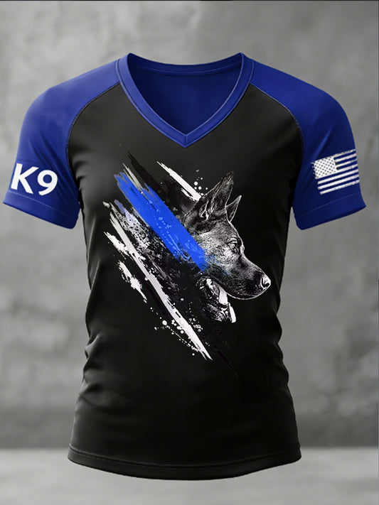 Women's K-9 Veterans Day V-neck T-shirt