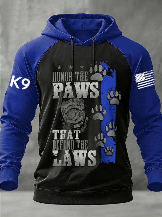 Men's K-9 Veterans Day Velvet Raglan Hoodie