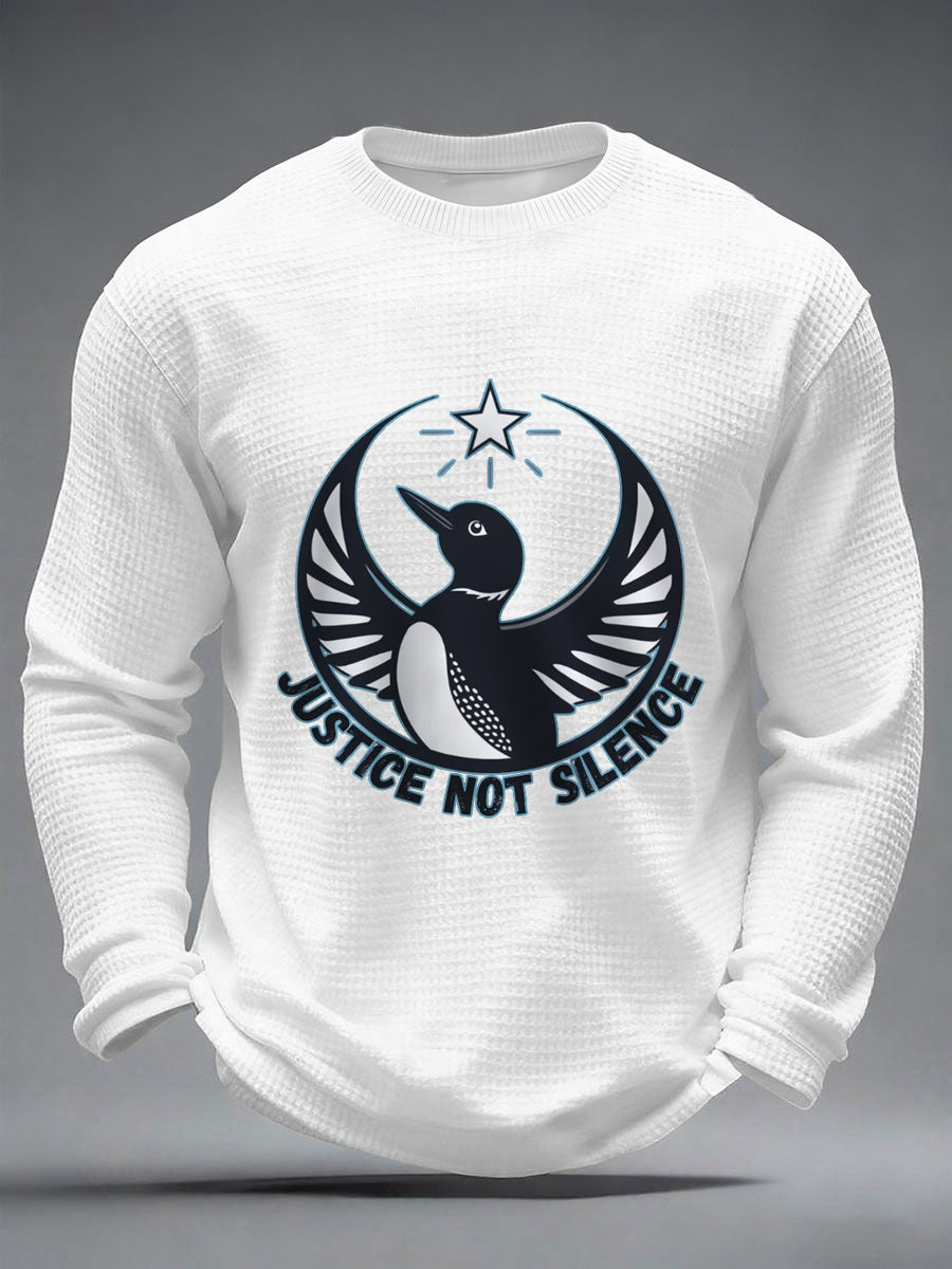 Men's Justice Not Silence Be Good Be Pretti Anti ICE Waffle Long Sleeve T-Shirt