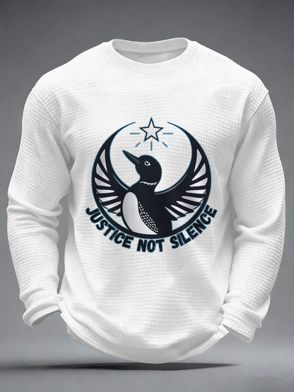 Men's Justice Not Silence Be Good Be Pretti Anti ICE Waffle Long Sleeve T-Shirt