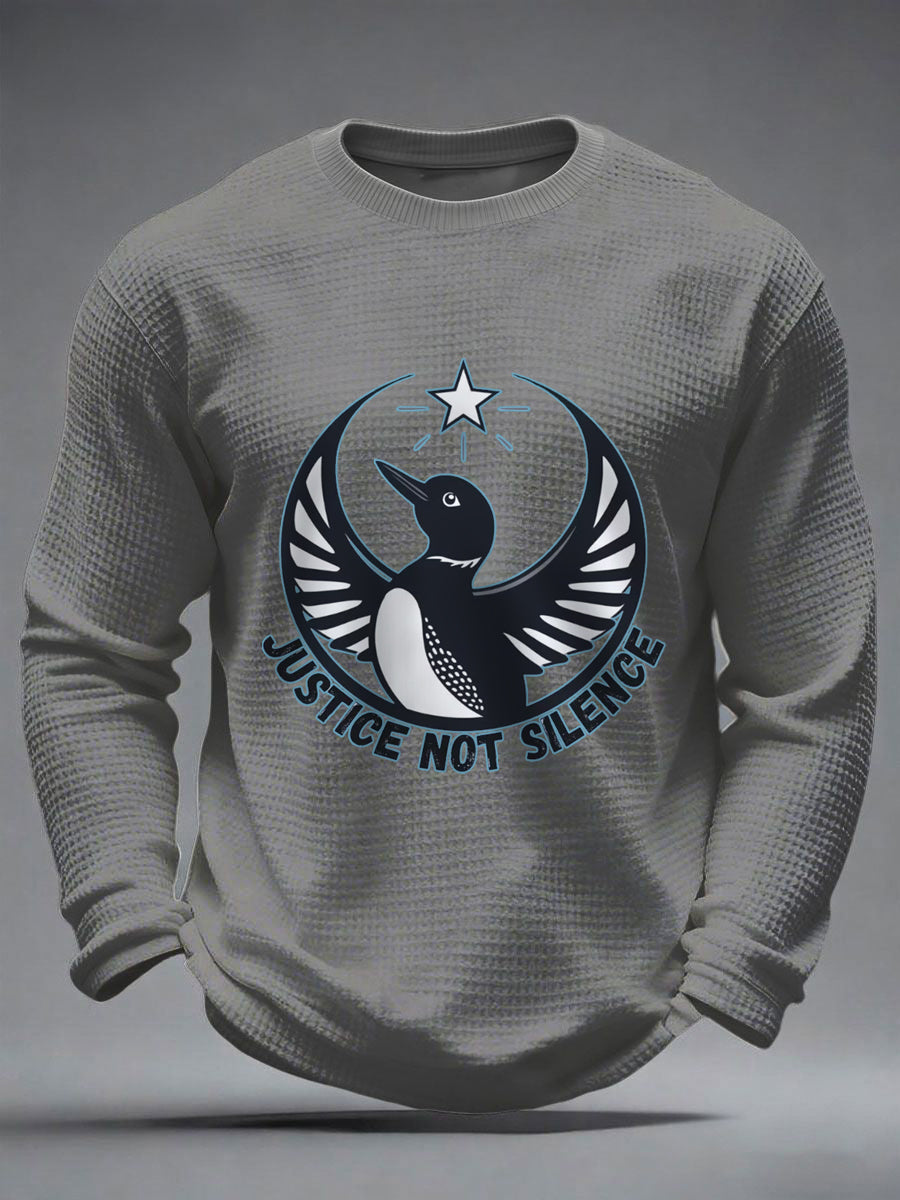 Men's Justice Not Silence Be Good Be Pretti Anti ICE Waffle Long Sleeve T-Shirt