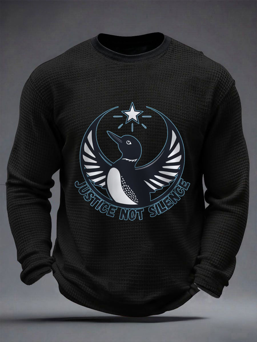 Men's Justice Not Silence Be Good Be Pretti Anti ICE Waffle Long Sleeve T-Shirt