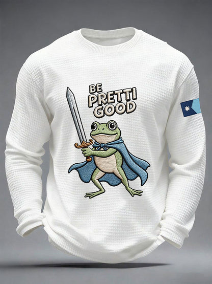 Men's Be Pretty Good Waffle Print Casual T-Shirt