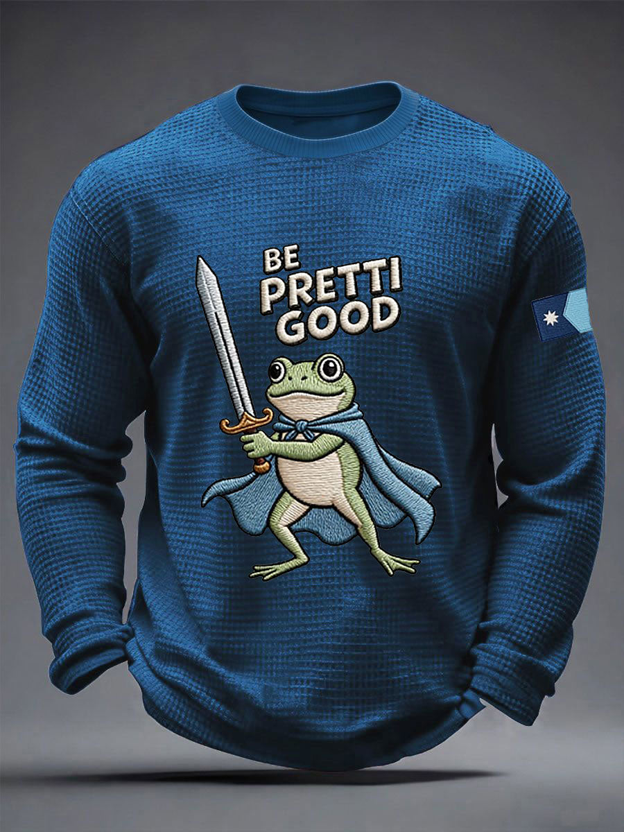 Men's Be Pretty Good Waffle Print Casual T-Shirt