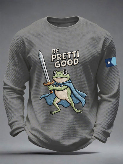 Men's Be Pretty Good Waffle Print Casual T-Shirt
