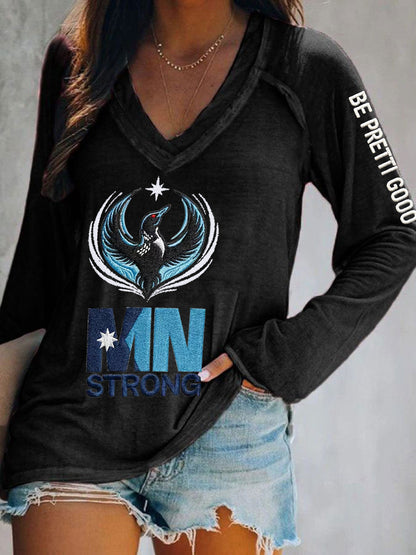 Women's Minnesota Strong Be Pretti Good  V-Neck T-Shirt
