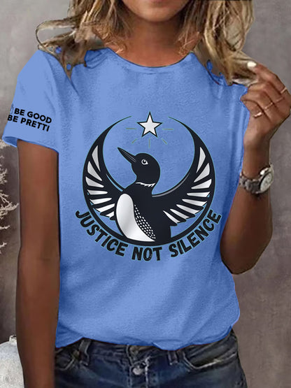 Women's I Justice Not Silence Be Good Be Pretti Anti ICE Tee