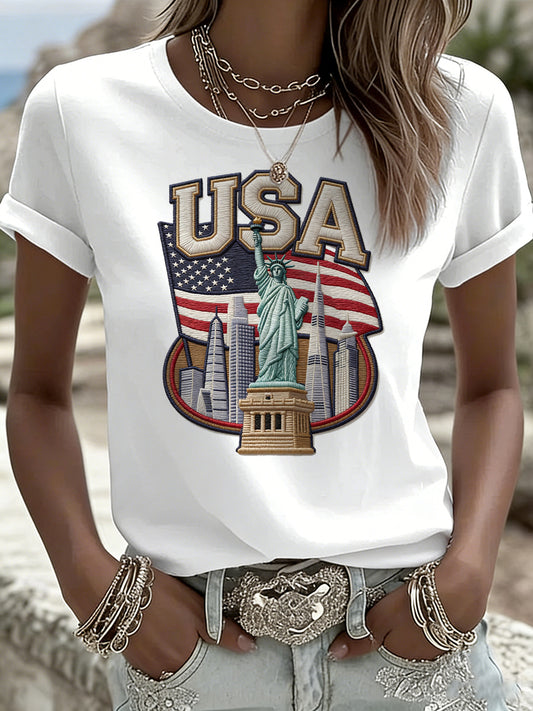 Women's American-Style Printed T-Shirt