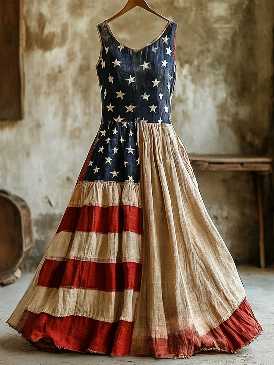 Women's  Anniversary Inspired Linen Sleeveless Dress