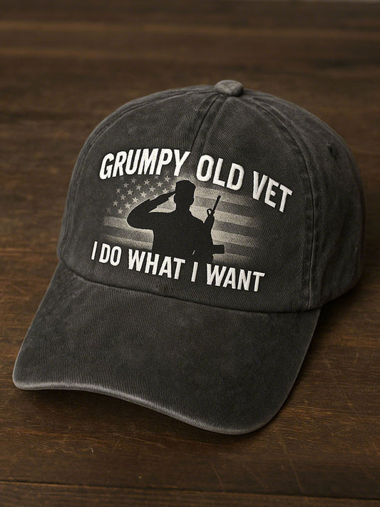 Grumpy old veteran, I do what I want unisex hats