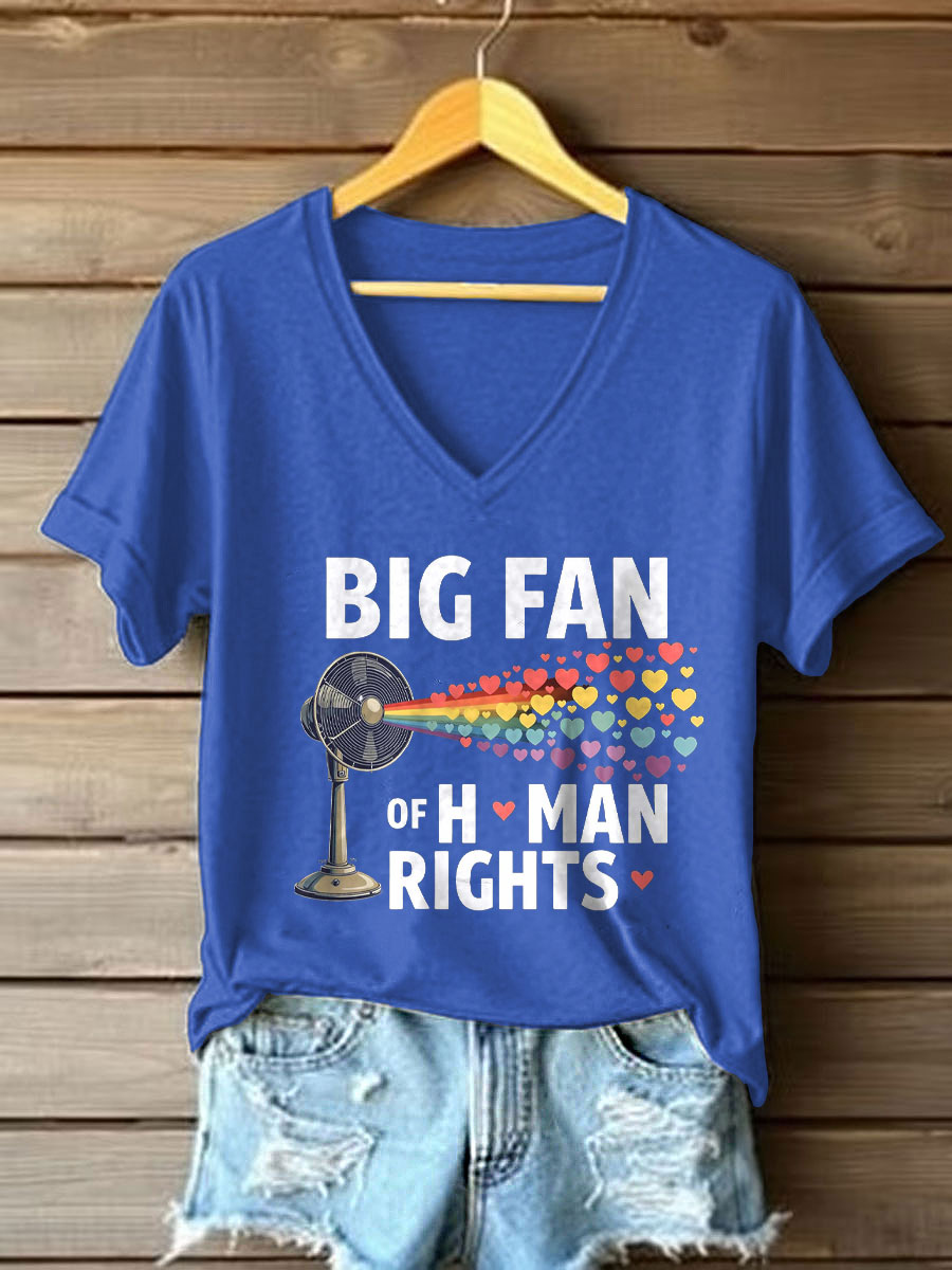 Women's Big Fan Rights Matter Be Good Printed T-shirt