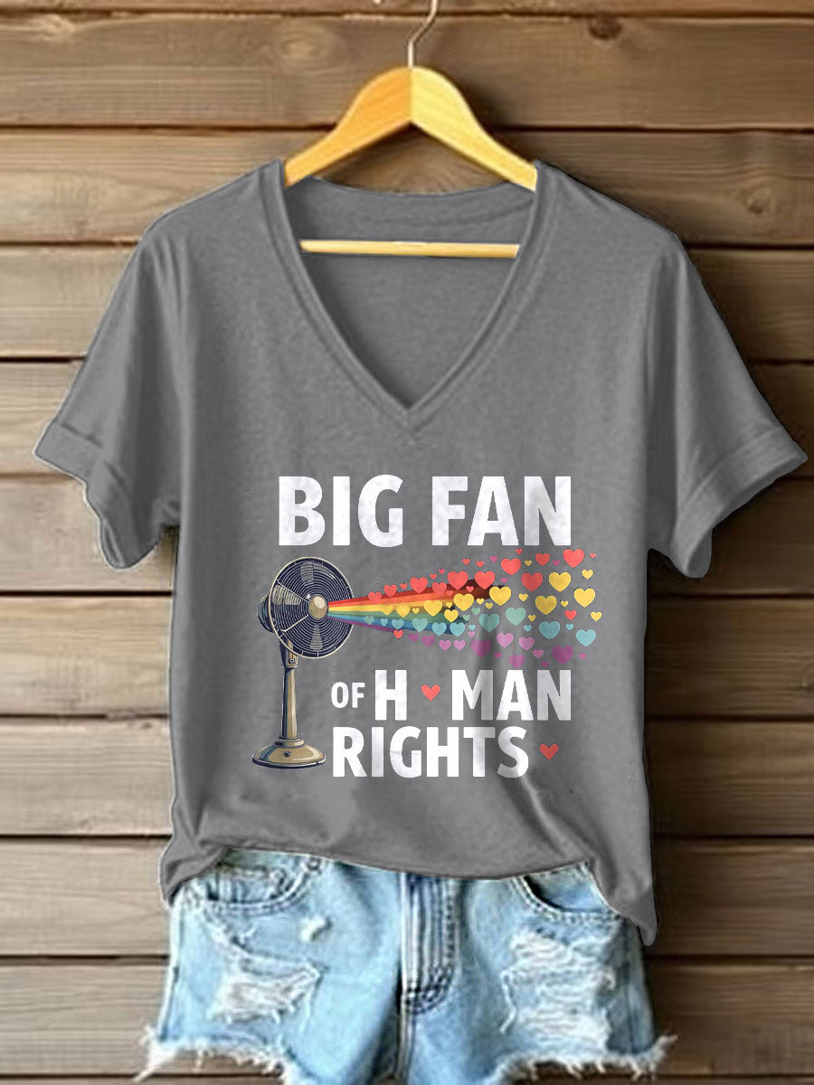 Women's Big Fan Rights Matter Be Good Printed T-shirt