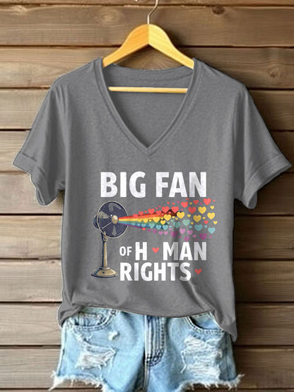 Women's Big Fan Rights Matter Be Good Printed T-shirt