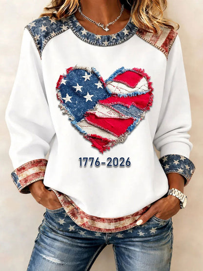 Women's USA 1776-2026 Printed Casual Top