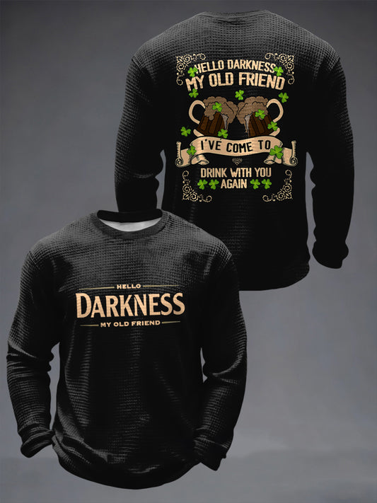 Men's Hello Darkness My Old Friend Waffle Long Sleeve T-Shirt
