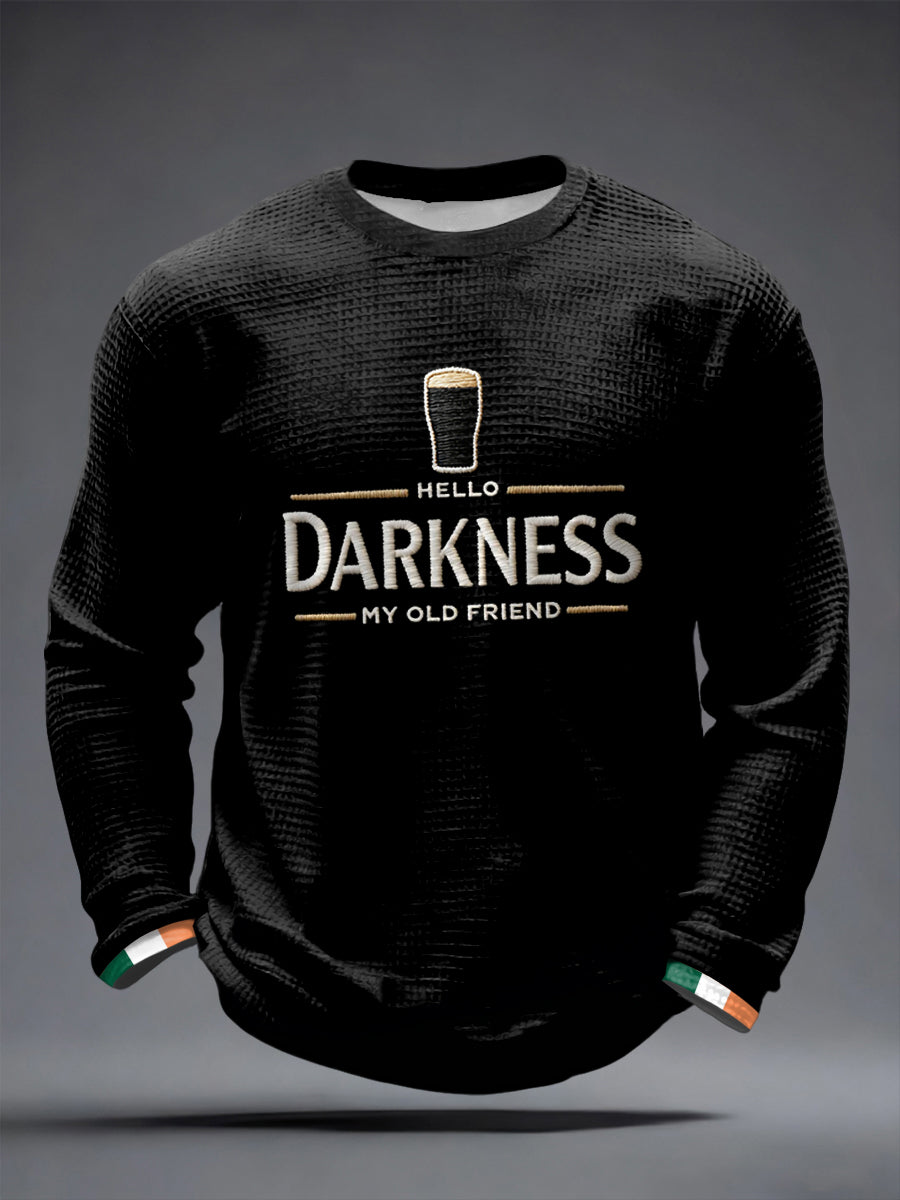 Men's Hello Darkness My Old Friend Waffle Long Sleeve T-Shirt