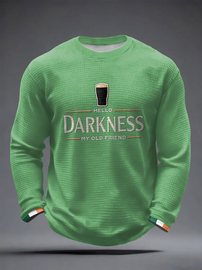 Men's Hello Darkness My Old Friend Waffle Long Sleeve T-Shirt