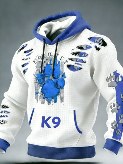 Men's K-9 Veterans Day Checkered Cotton Hoodie