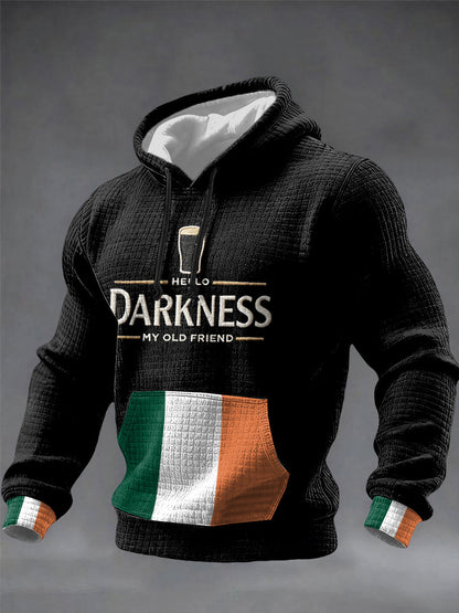 Men's Men's Hello Darkness My Old Friend Checkered Cotton Hoodie